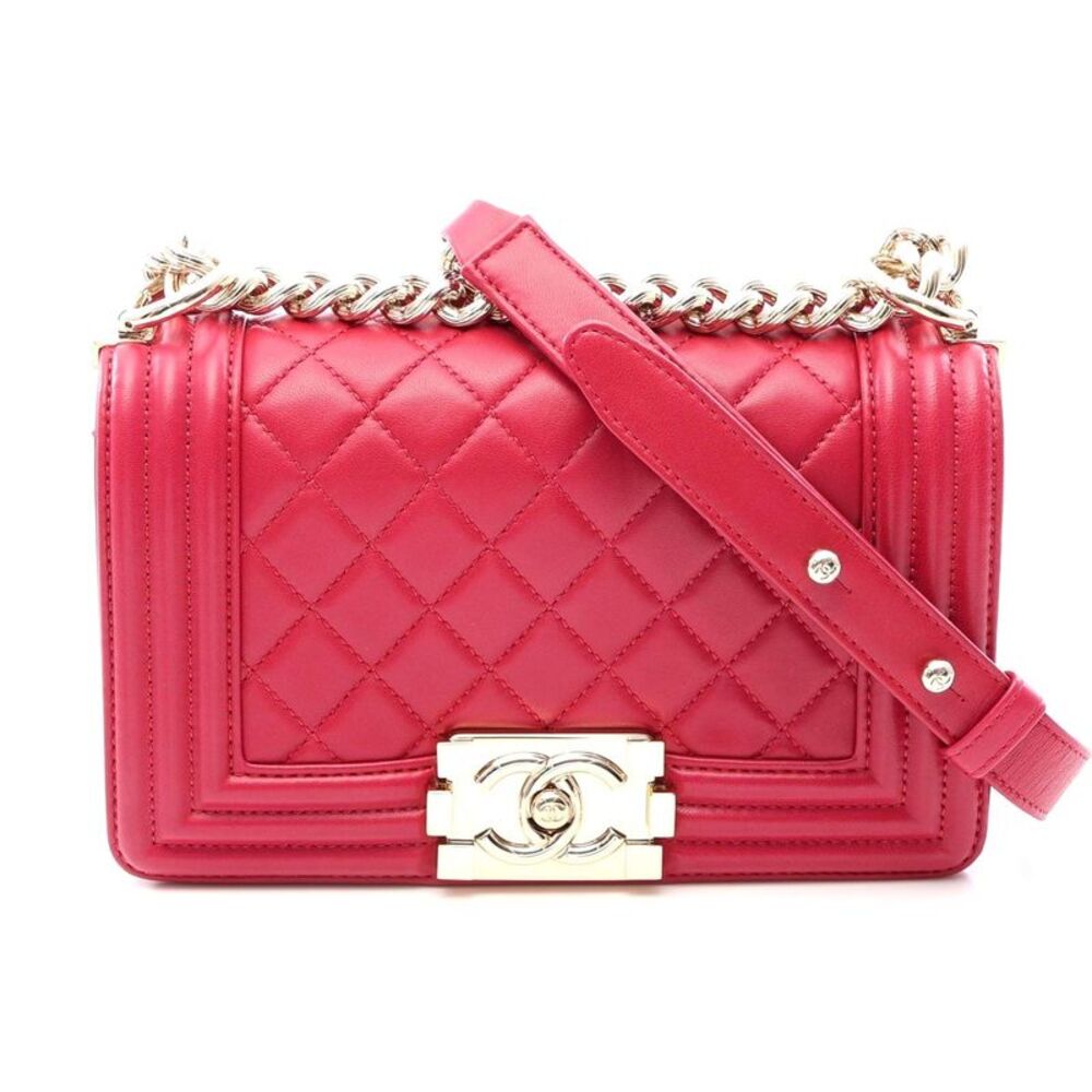 Chanel Boy Small Lambskin Shoulder Bag Pink